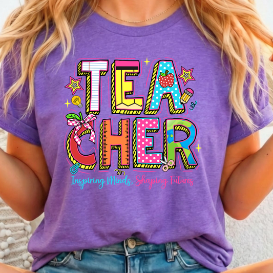 Teacher Inspiring Minds - Full Color DTF T-Shirt Transfer - 297
