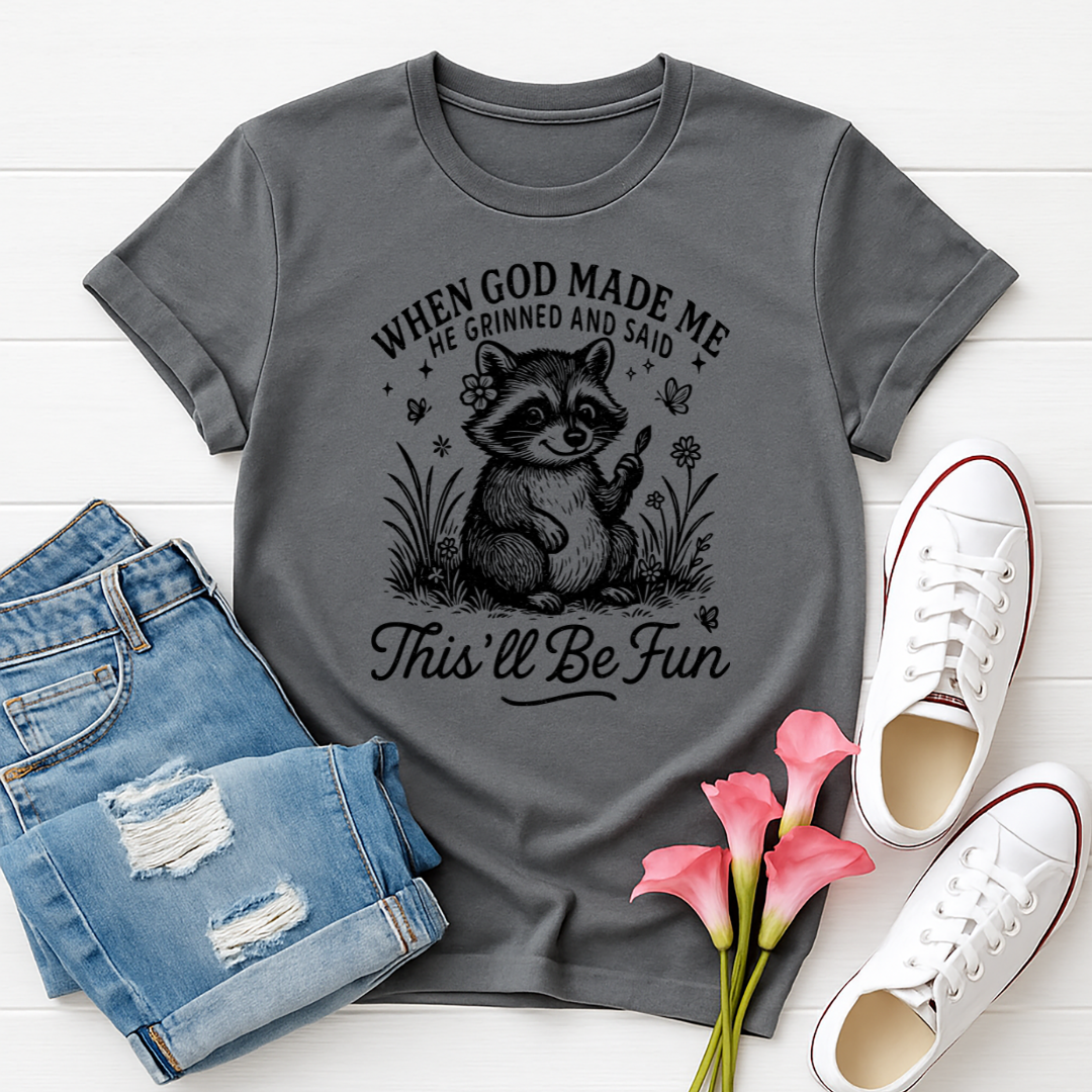 When God Made Me -  Single Color Screen Print - Adult Size