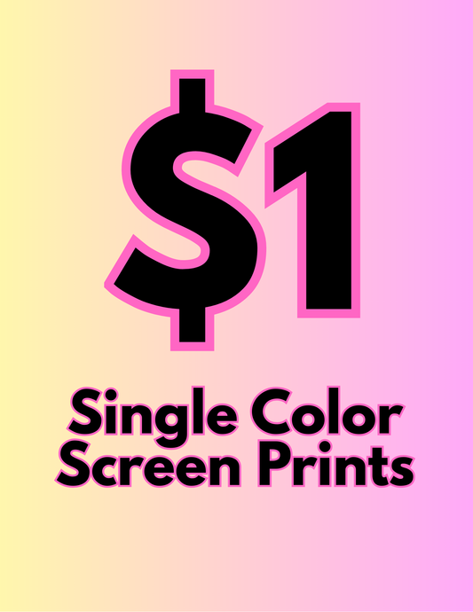 $1 Single Color Transfer LIVE CLAIMS