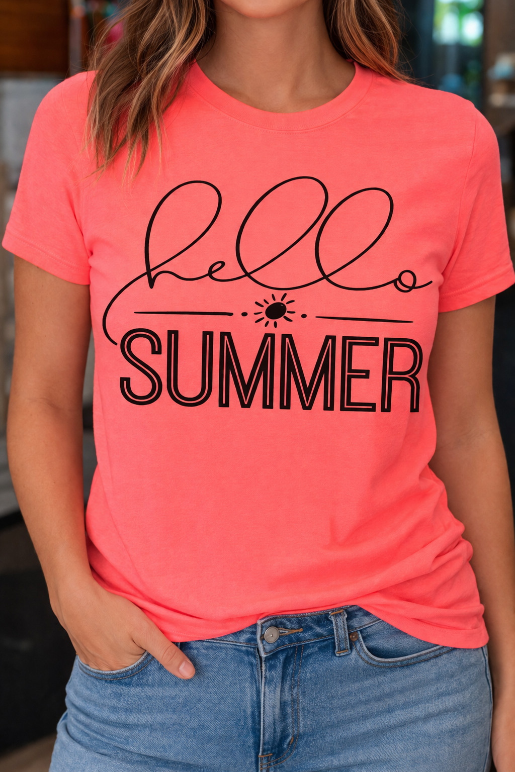 Hello Summer -  Single Color Screen Print - J21