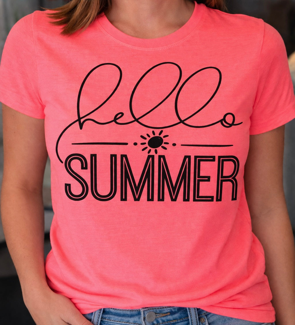 Hello Summer -  Single Color Screen Print - J21