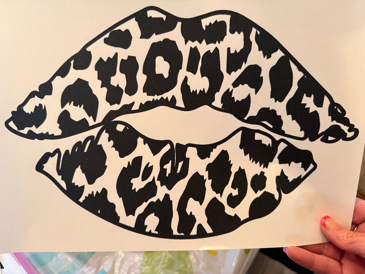 Cheetah Lips -  Single Color Screen Print - K14