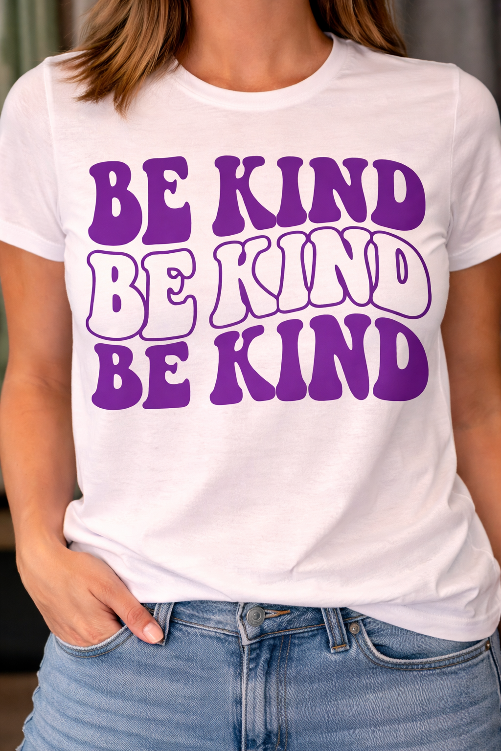 Be Kind Purple -  Single Color Screen Print - J18