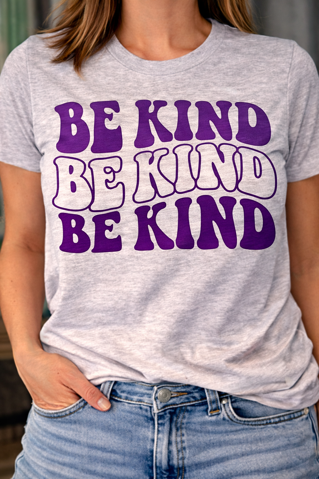 Be Kind Purple -  Single Color Screen Print - J18