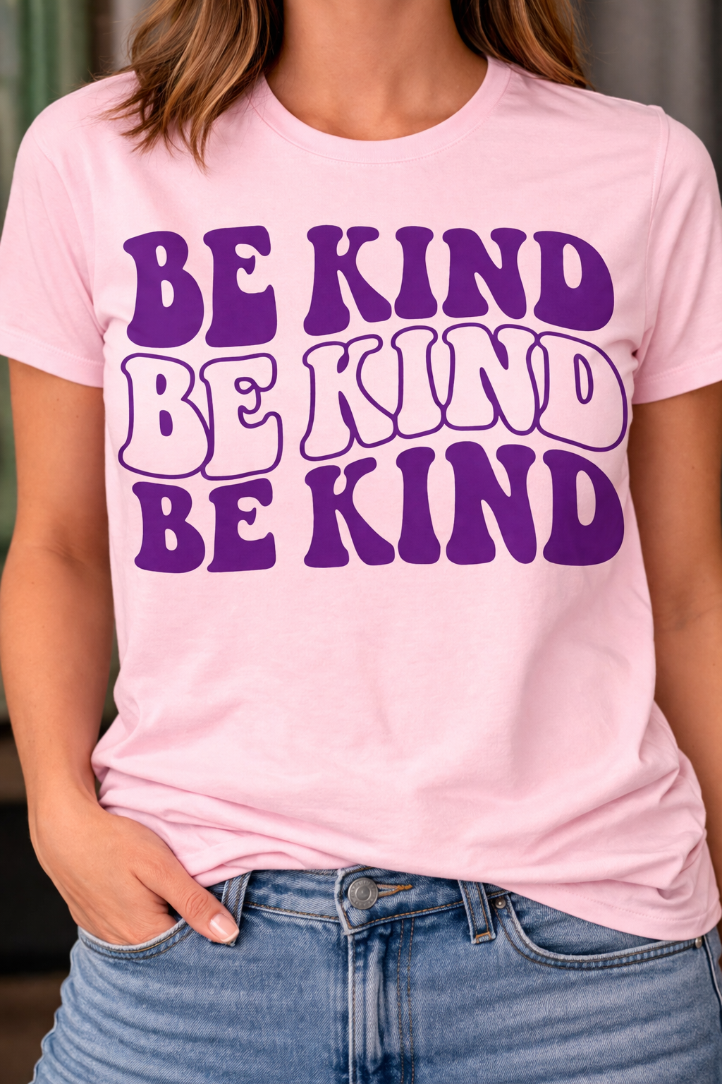 Be Kind Purple -  Single Color Screen Print - J18