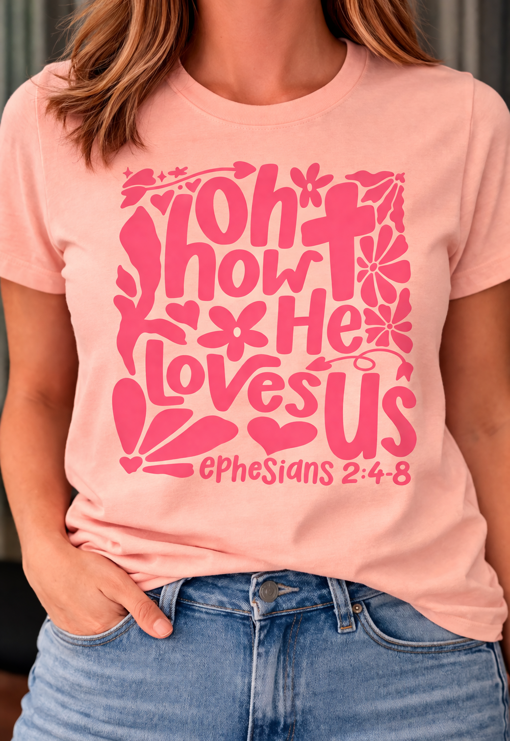 Oh how he loves us -  Single Color Screen Print - J16