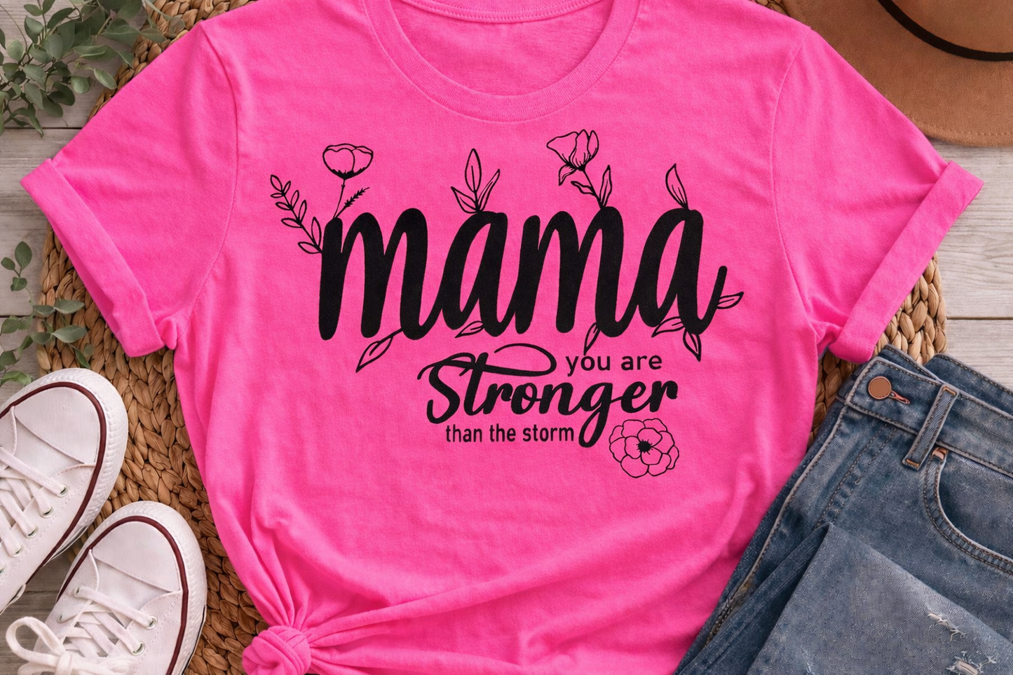 Mama You are Stronger Than the Storm -  Single Color Screen Print - J12