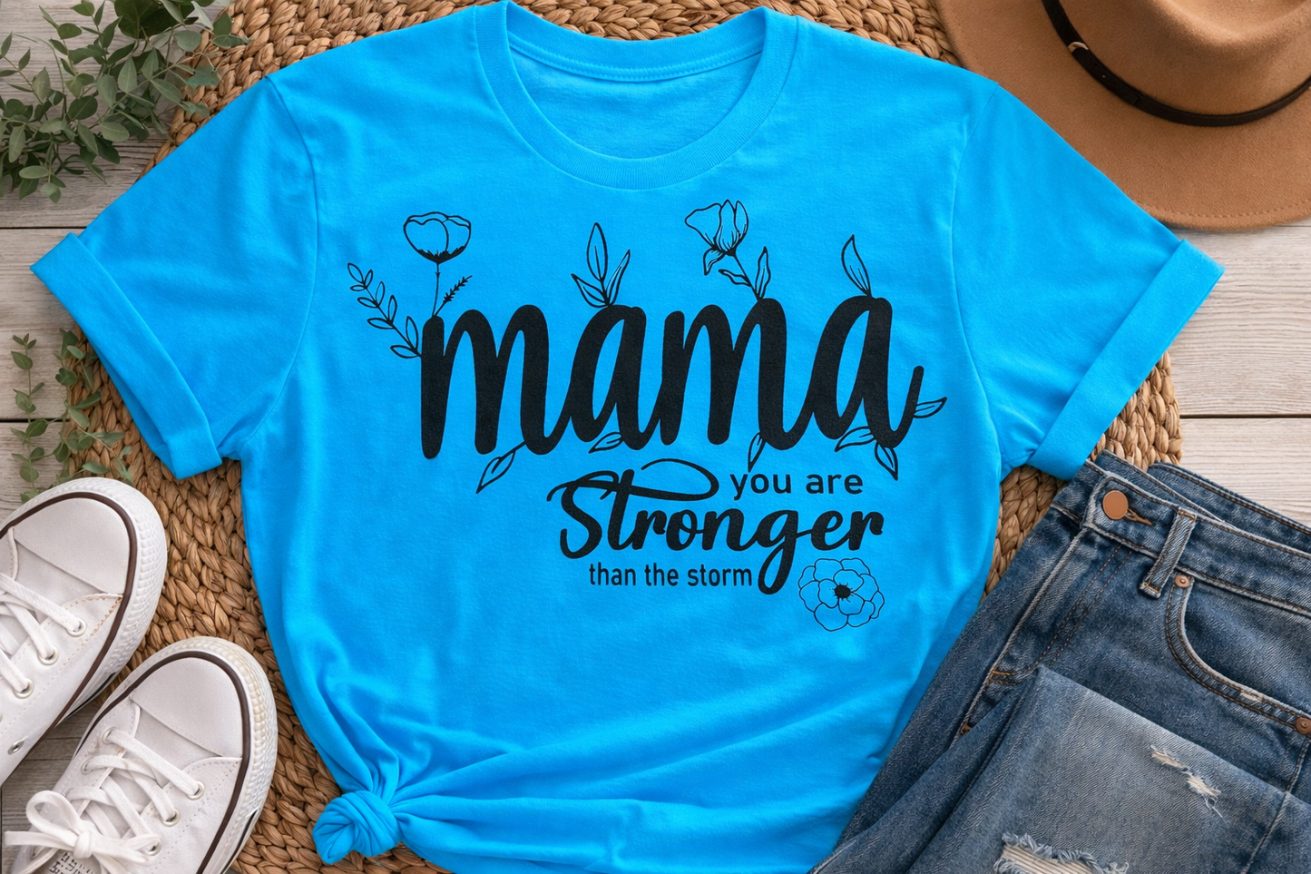 Mama You are Stronger Than the Storm -  Single Color Screen Print - J12