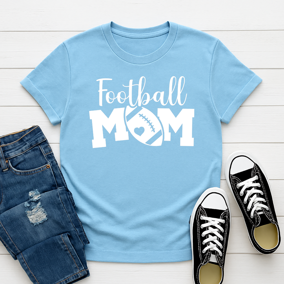 Football Mom -  Single Color Screen Print - Adult Size