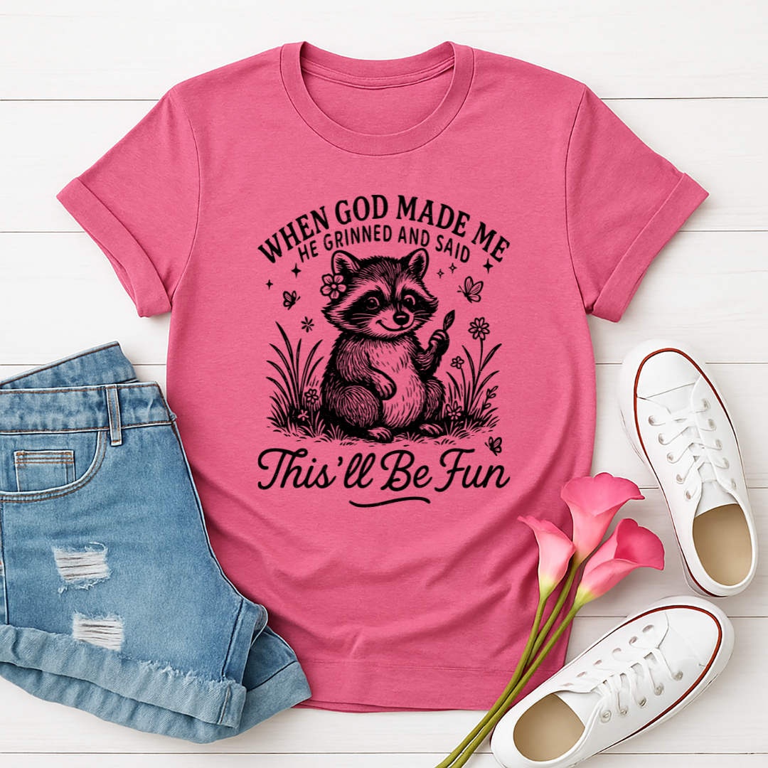 When God Made Me -  Single Color Screen Print - Adult Size