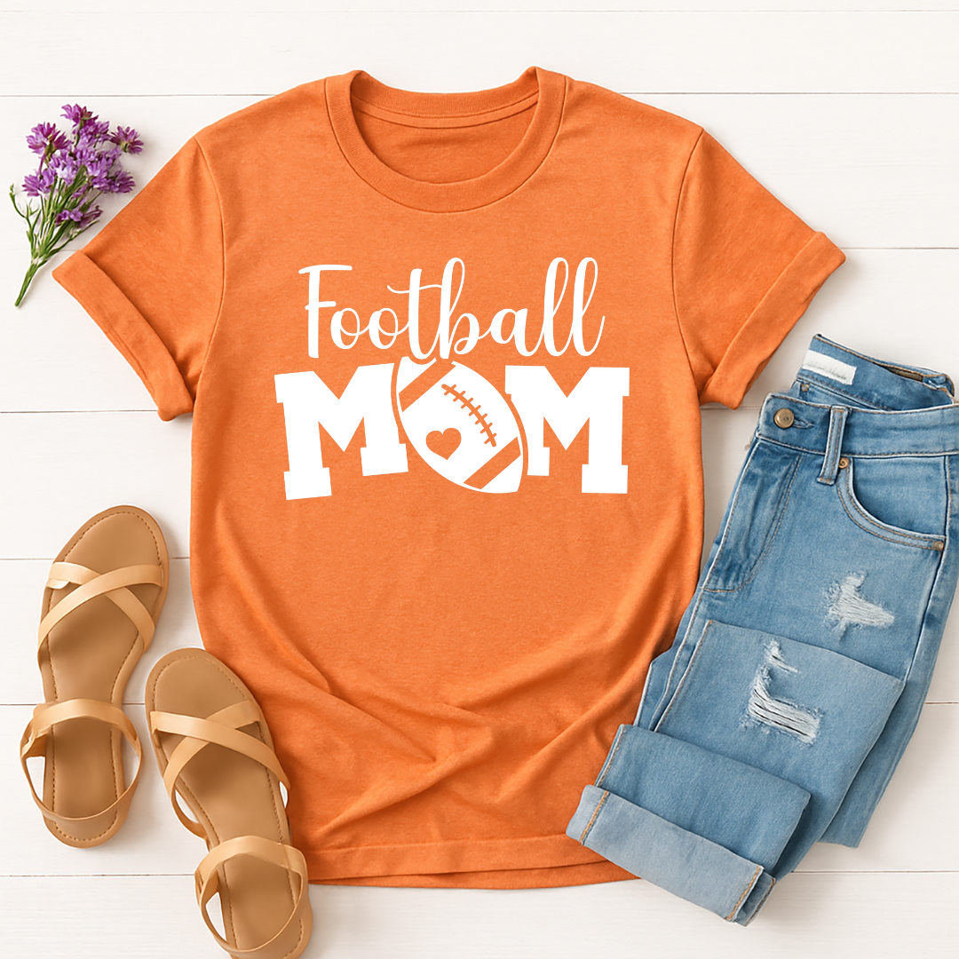 Football Mom -  Single Color Screen Print - Adult Size