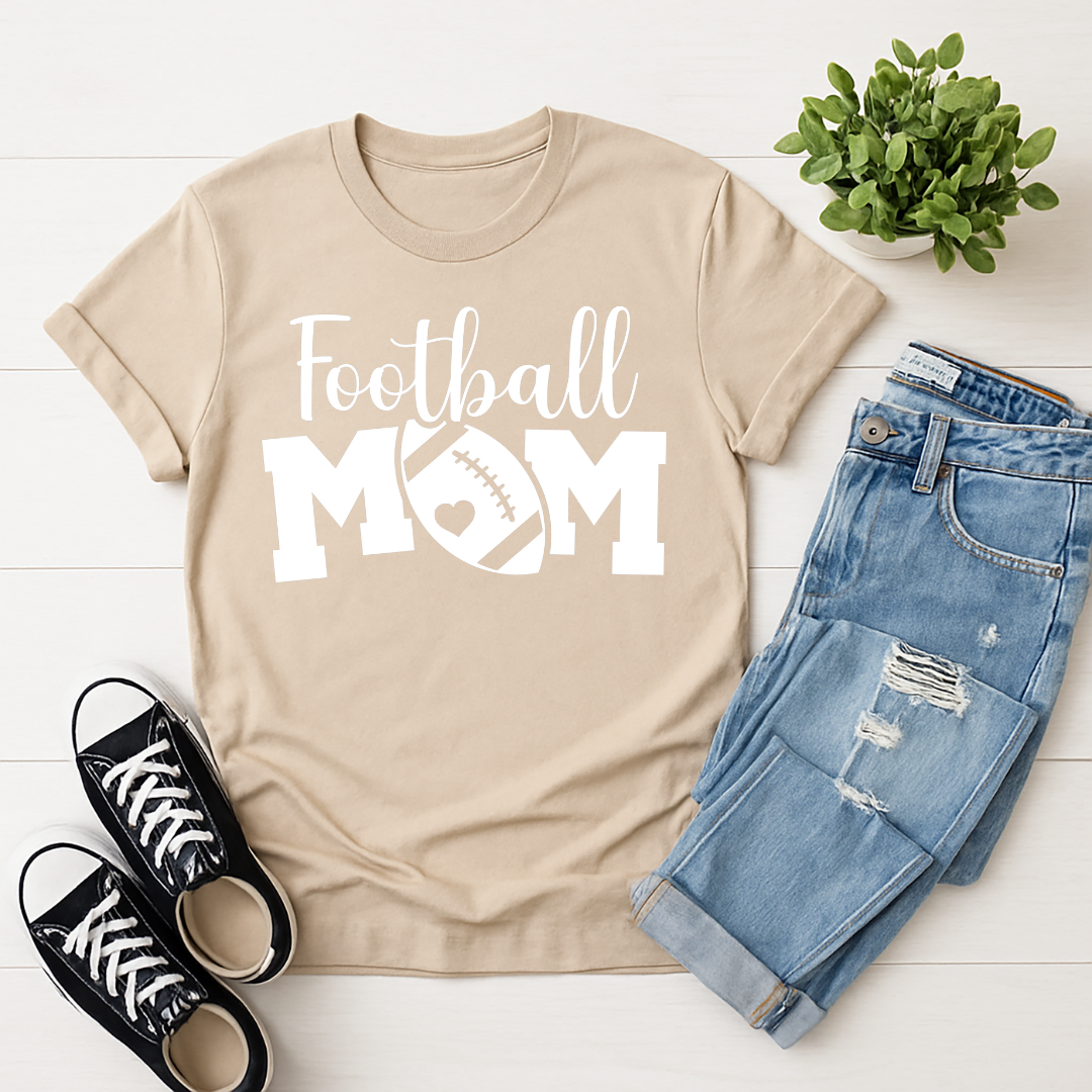 Football Mom -  Single Color Screen Print - Adult Size