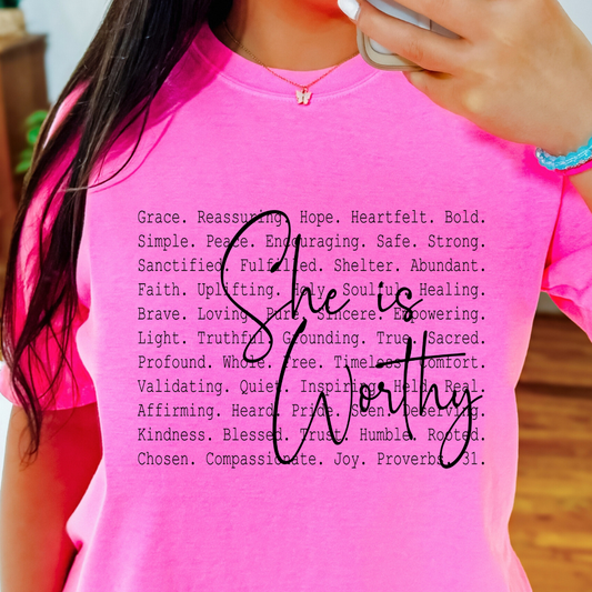 She is Worthy -   Single Color Screen Print G28