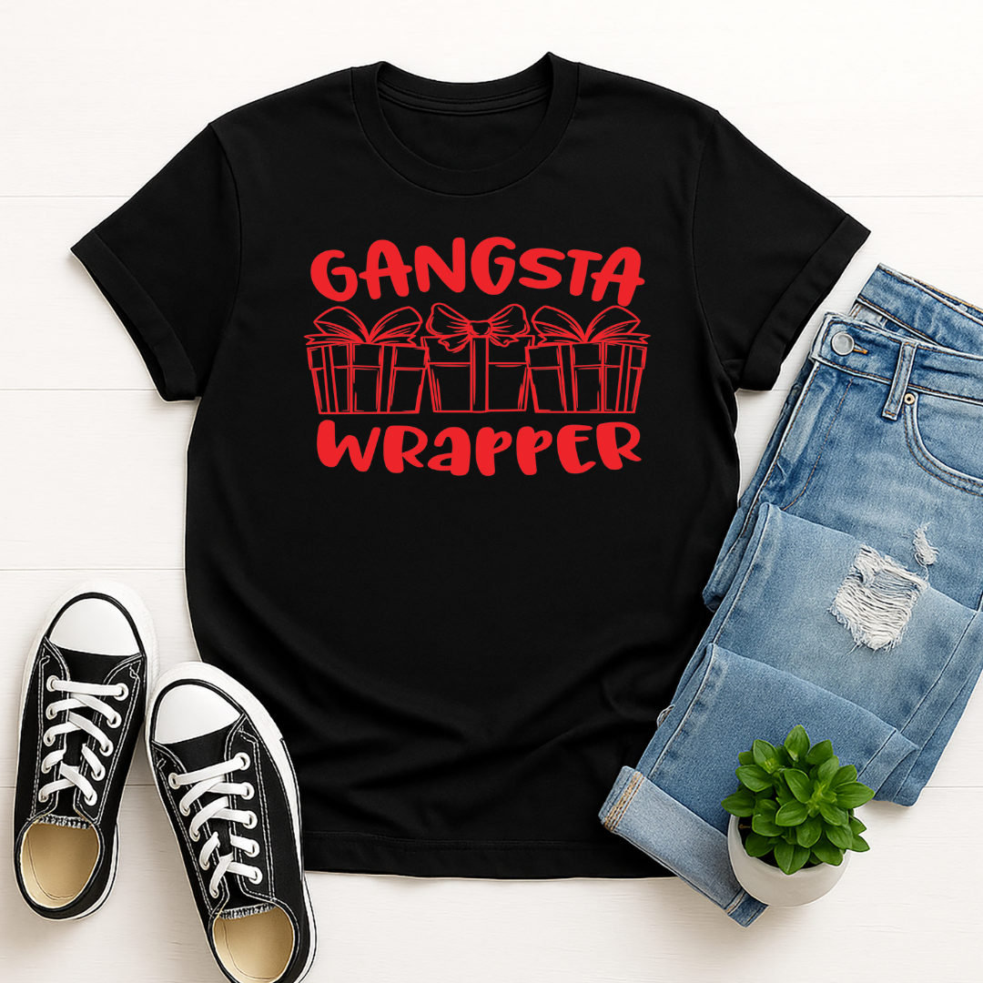 Gangsta Wrapper -  Single Color Screen Print - Adult Size