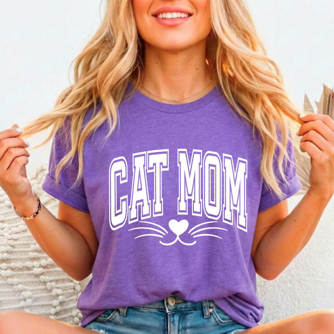 Cat Mom  -  Single Color Screen Print - D1