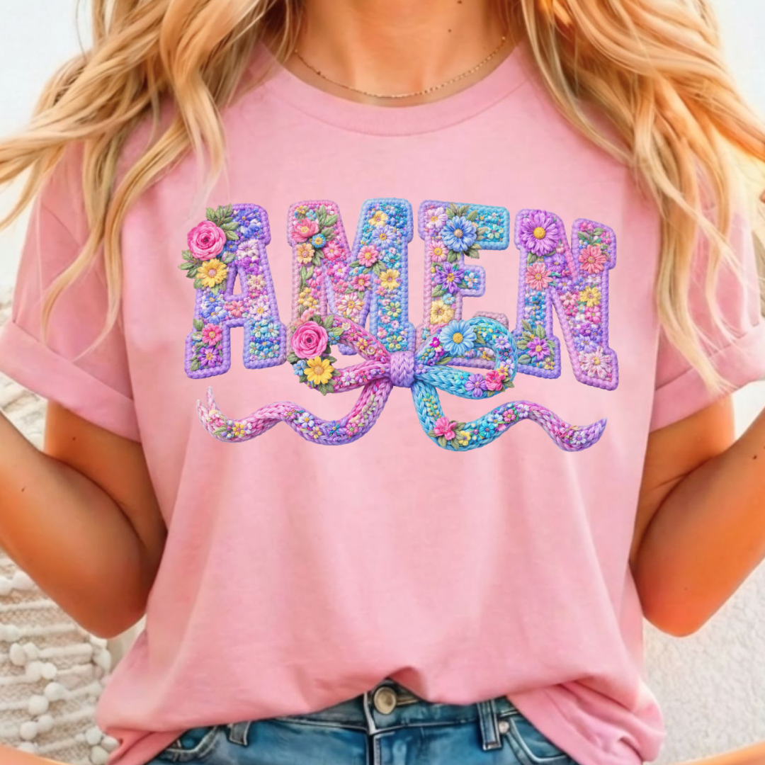 Amen Knit Floral Full Color DTF T-Shirt Transfer - 13