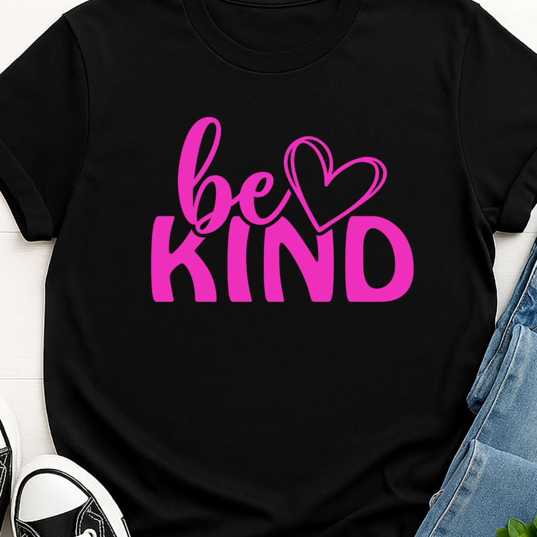 Be Kind - PINK -  Single Color Screen Print - Adult Size
