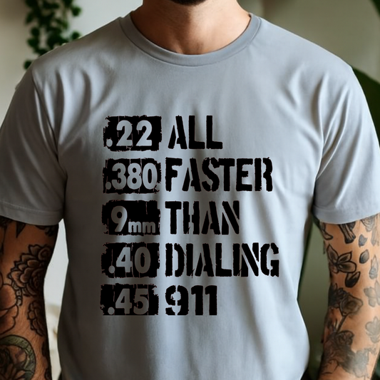 Faster than dialing - Funny Mens Design -  Single Color Screen Print - E24