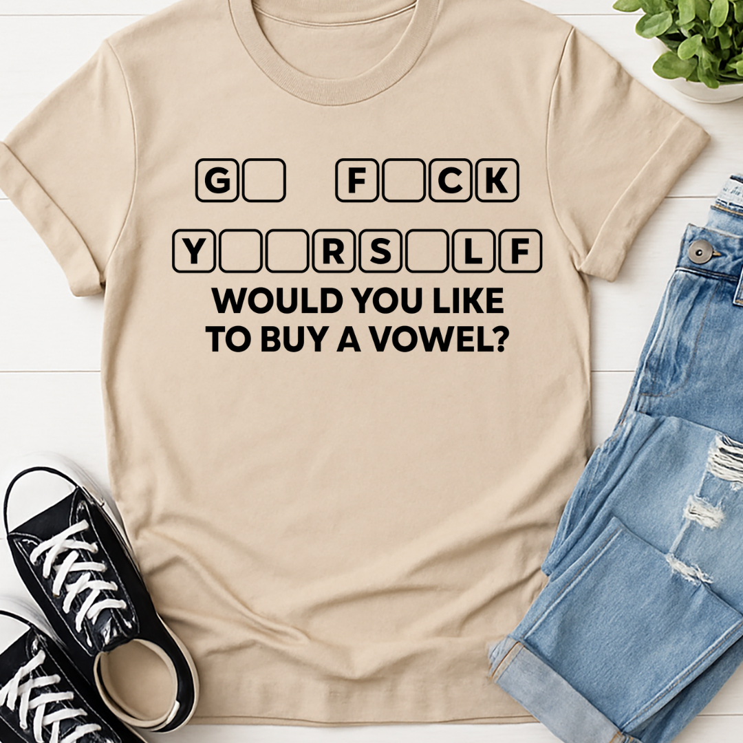 Would you like to Buy a Vowel -  Single Color Screen Print - Adult Size