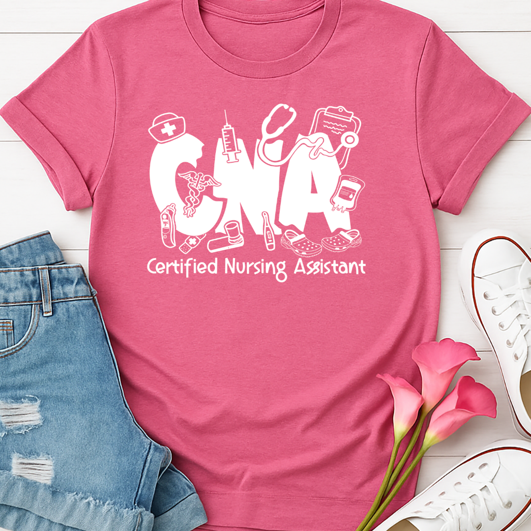 CNA White -   Single Color Screen Print - Adult Size R3