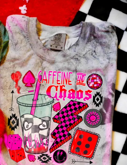 Caffeine & Chaos Full Color DTF T-Shirt Transfer - 42