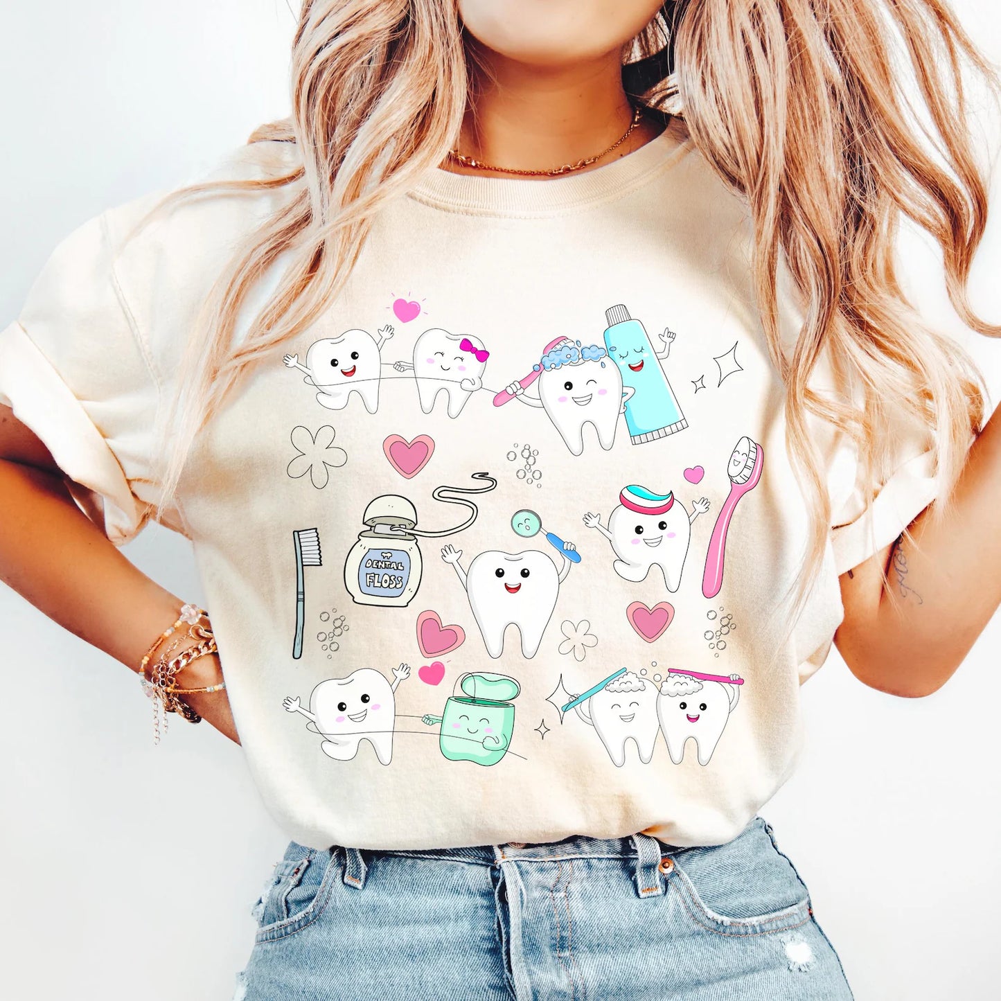 Cartoon Teeth Full Color DTF T-Shirt Transfer - 79