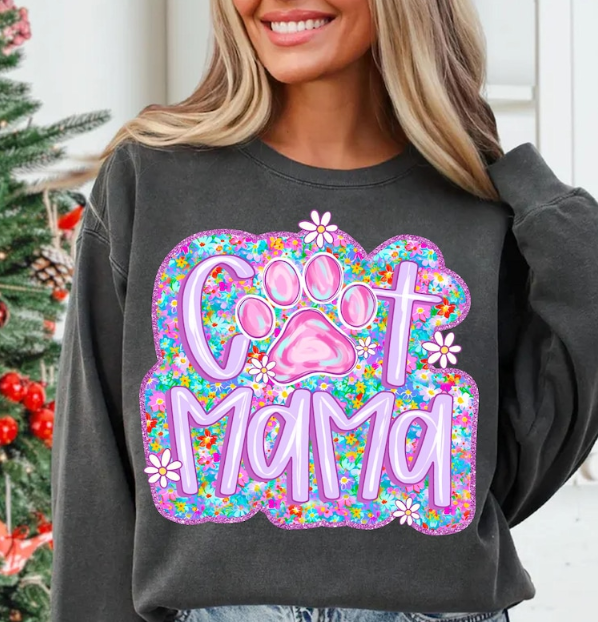 Cat Mama Full Color DTF T-Shirt Transfer - 32