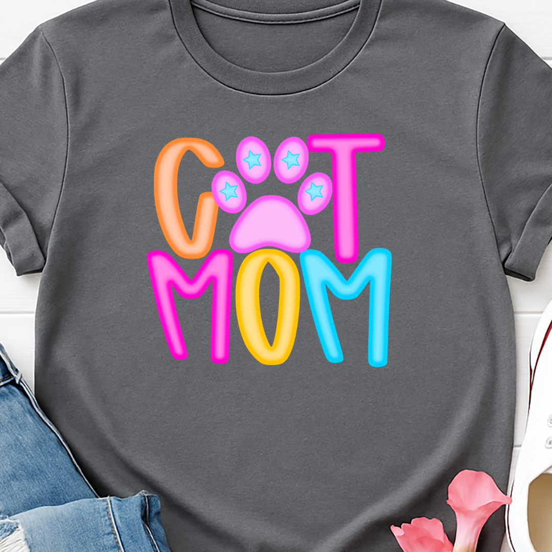 Cat Mom - Full Color DTF T-Shirt Transfer
