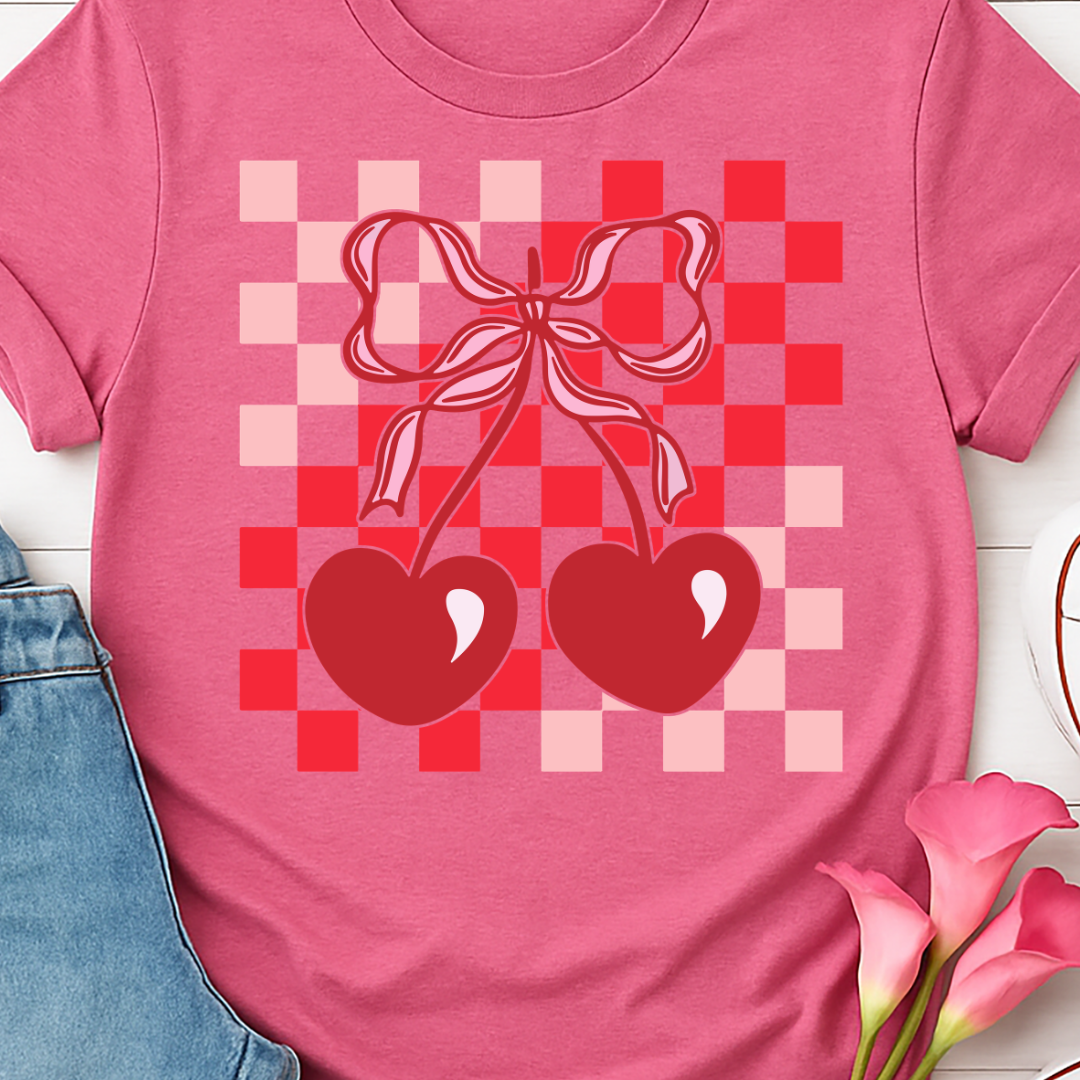 Checkered Cherries Full Color DTF T-Shirt Transfer - 36