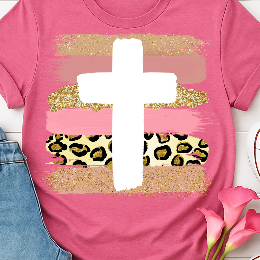 Cross White Full Color DTF T-Shirt Transfer - 62