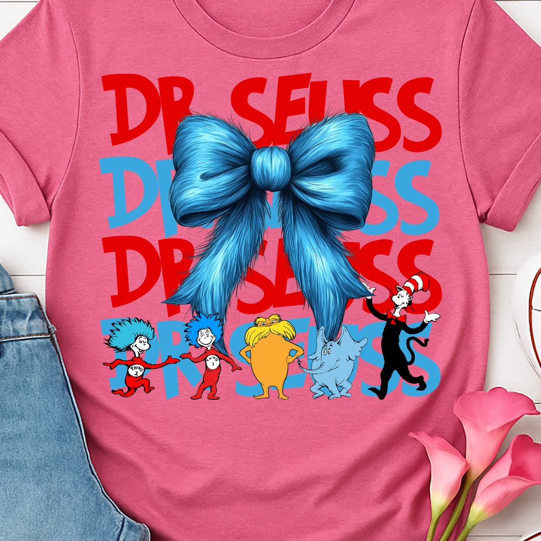 Dr Seuss Bow Full Color DTF T-Shirt Transfer - 59