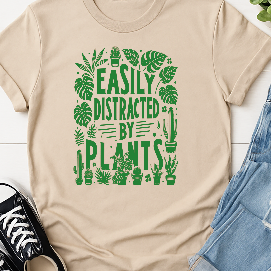 Easily Distracted by Plants -   Single Color Screen Print
