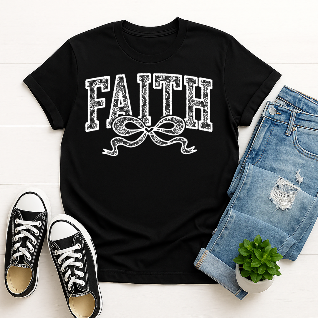 Faith Lace -  Single Color Screen Print - Adult Size