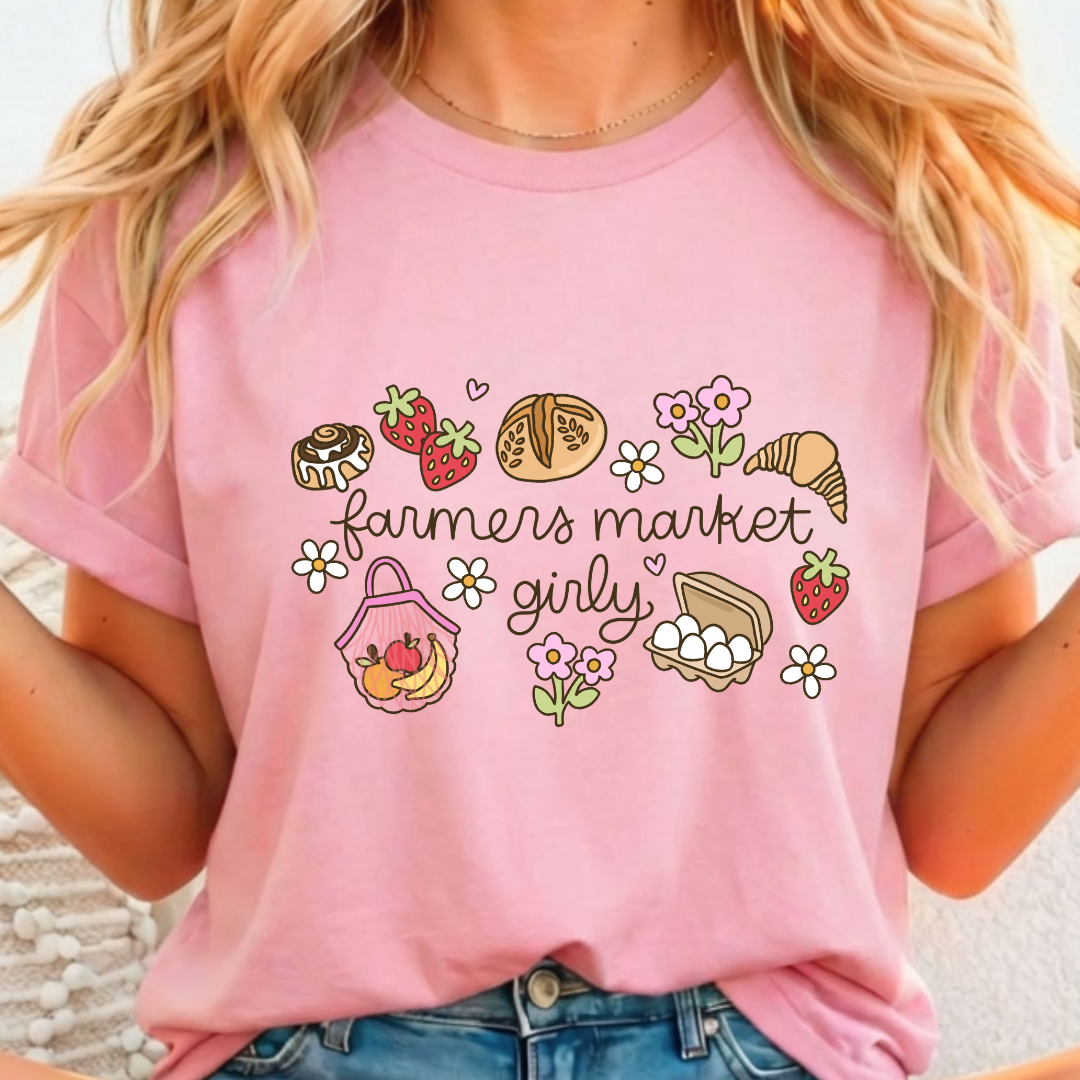 Farmers Market Girly - Full Color DTF T-Shirt Transfer - 317