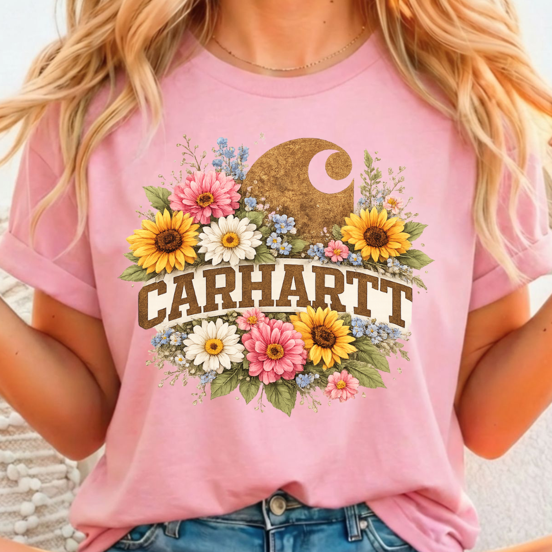 Floral Carhartt - Full Color DTF T-Shirt Transfer - 448