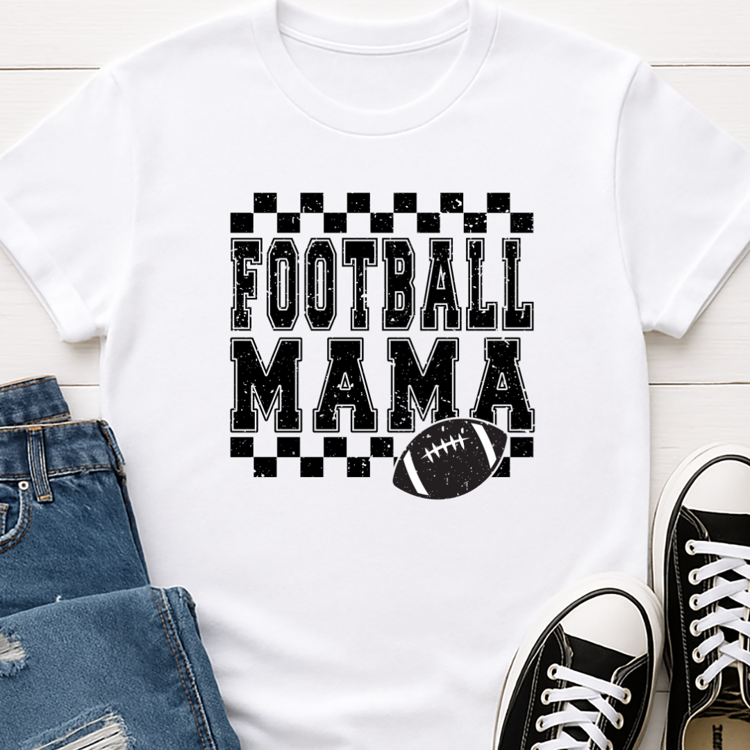Football Mama - Black  -  Single Color Screen Print