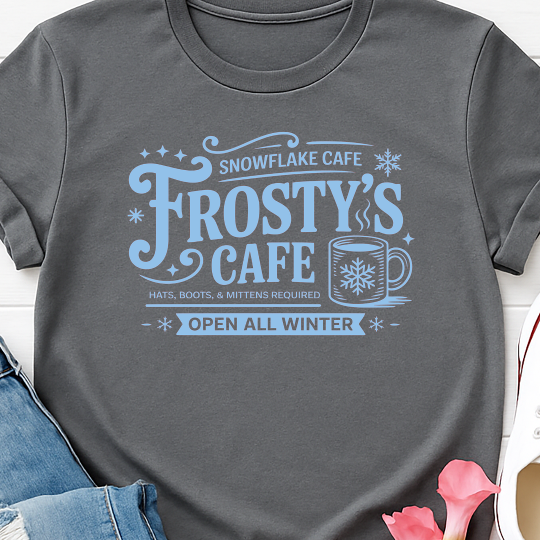 Frosty's Cafe -  Single Color Screen Print - Adult Size