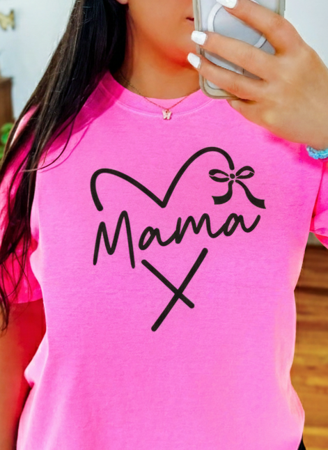 Mama Heart  -  Single Color Screen Print - A11