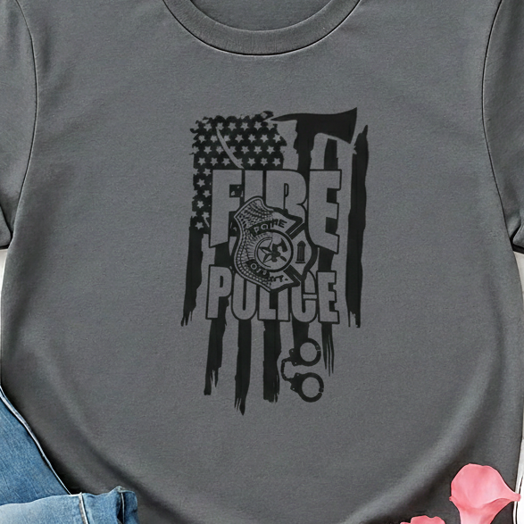 Police / Fire / First Responder  -  Single Color Screen Print - B27