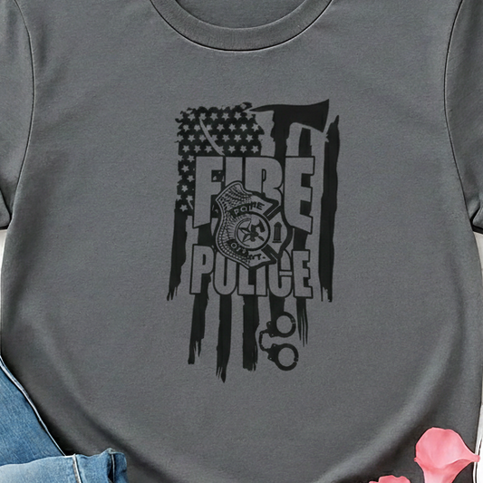 Police / Fire / First Responder  -  Single Color Screen Print - B27