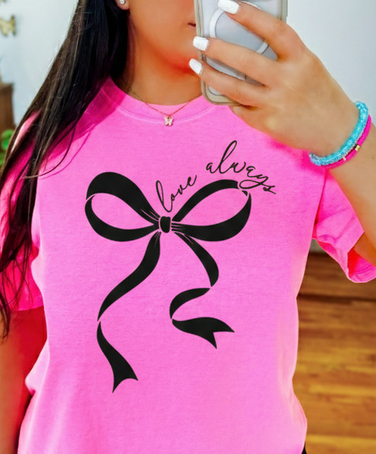 Love Always Bow -  Single Color Screen Print - A12