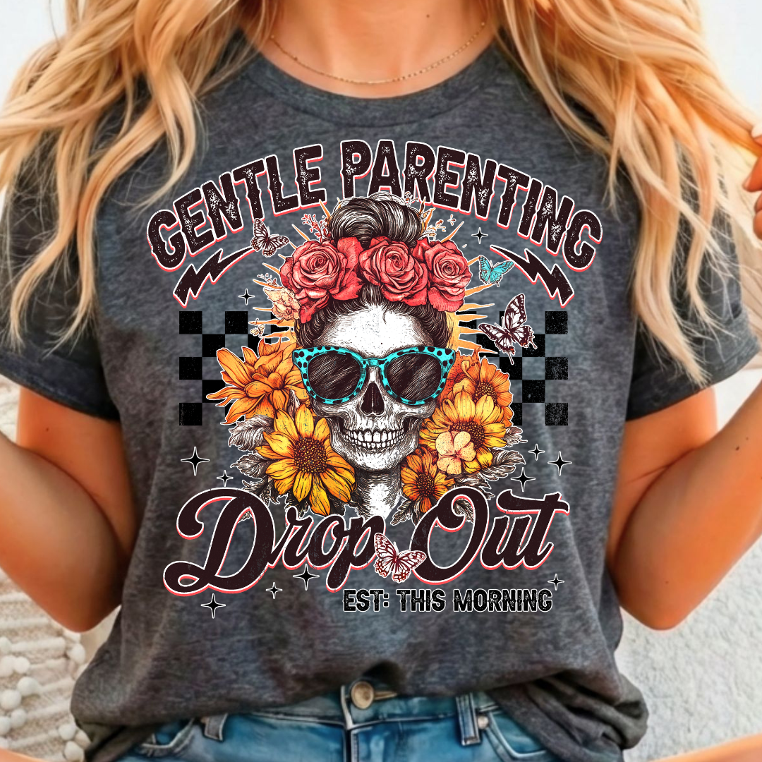 Gentle Parenting Drop Out Yellow Flowers Full Color DTF T-Shirt Transfer - 112