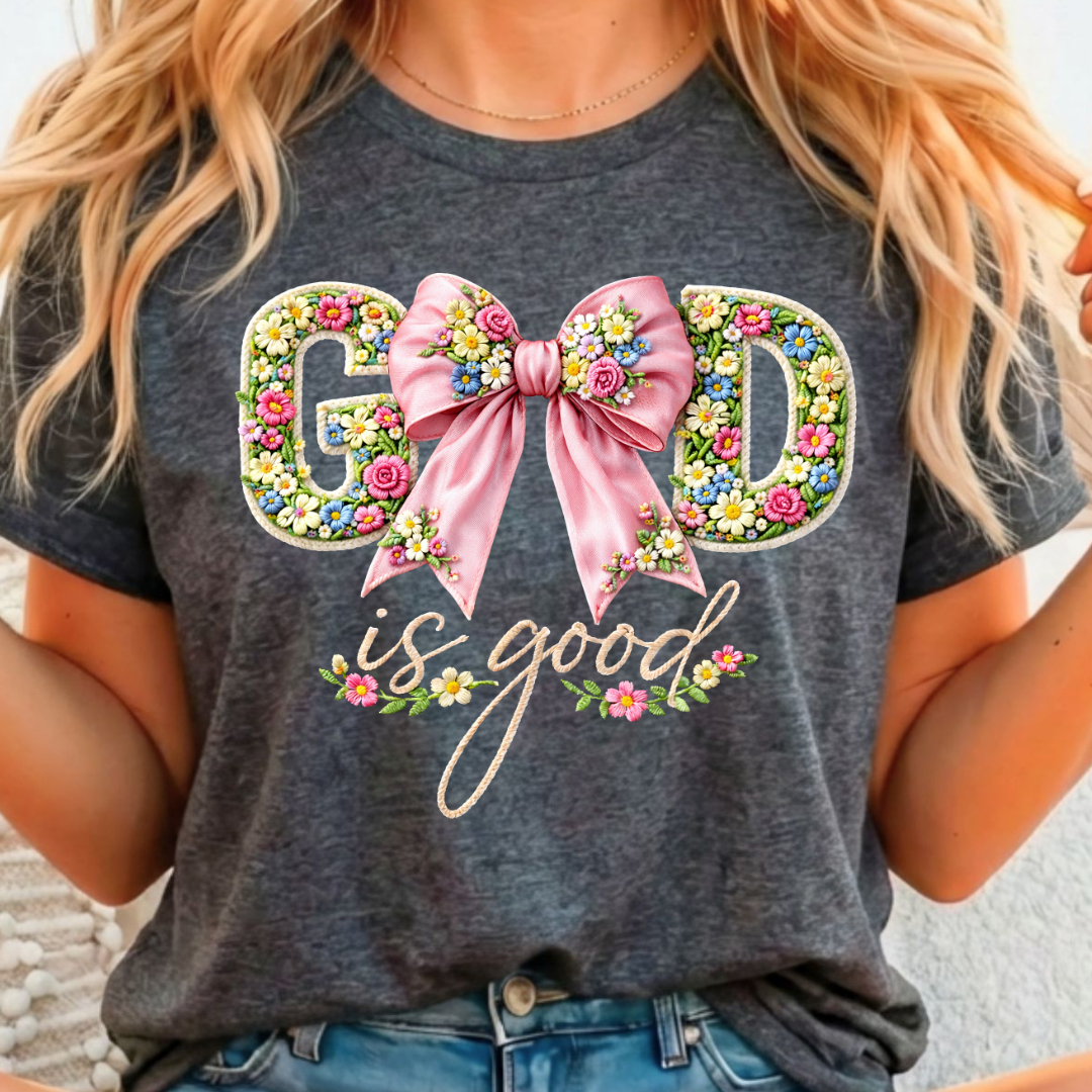 God is Good Knit Floral Full Color DTF T-Shirt Transfer - 117