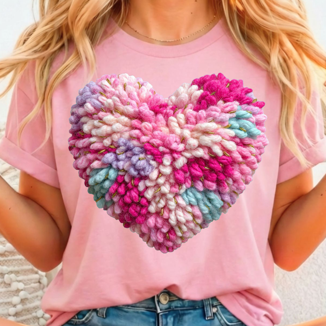 Heart Yarn Full Color DTF T-Shirt Transfer - 130