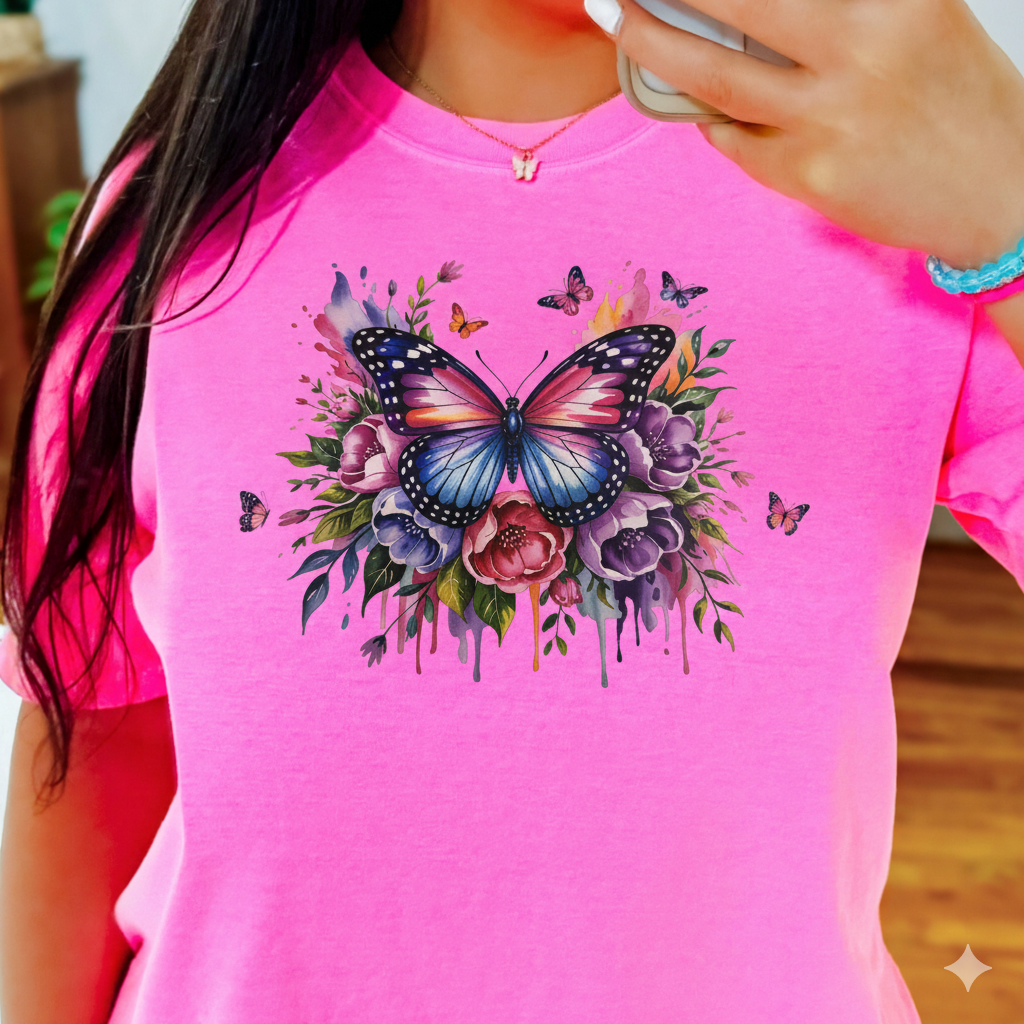 Butterfly Full Color DTF T-Shirt Transfer - 360