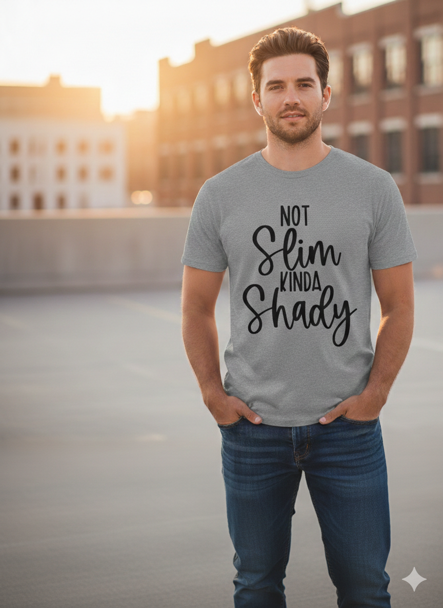 Not Slim Kinda Shady -  Single Color Screen Print - H11