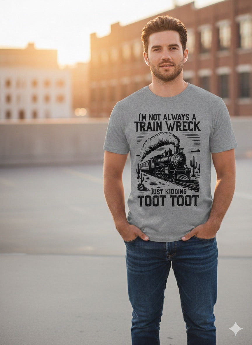 I'm Not Always a Trainwreck -  Single Color Screen Print - I23