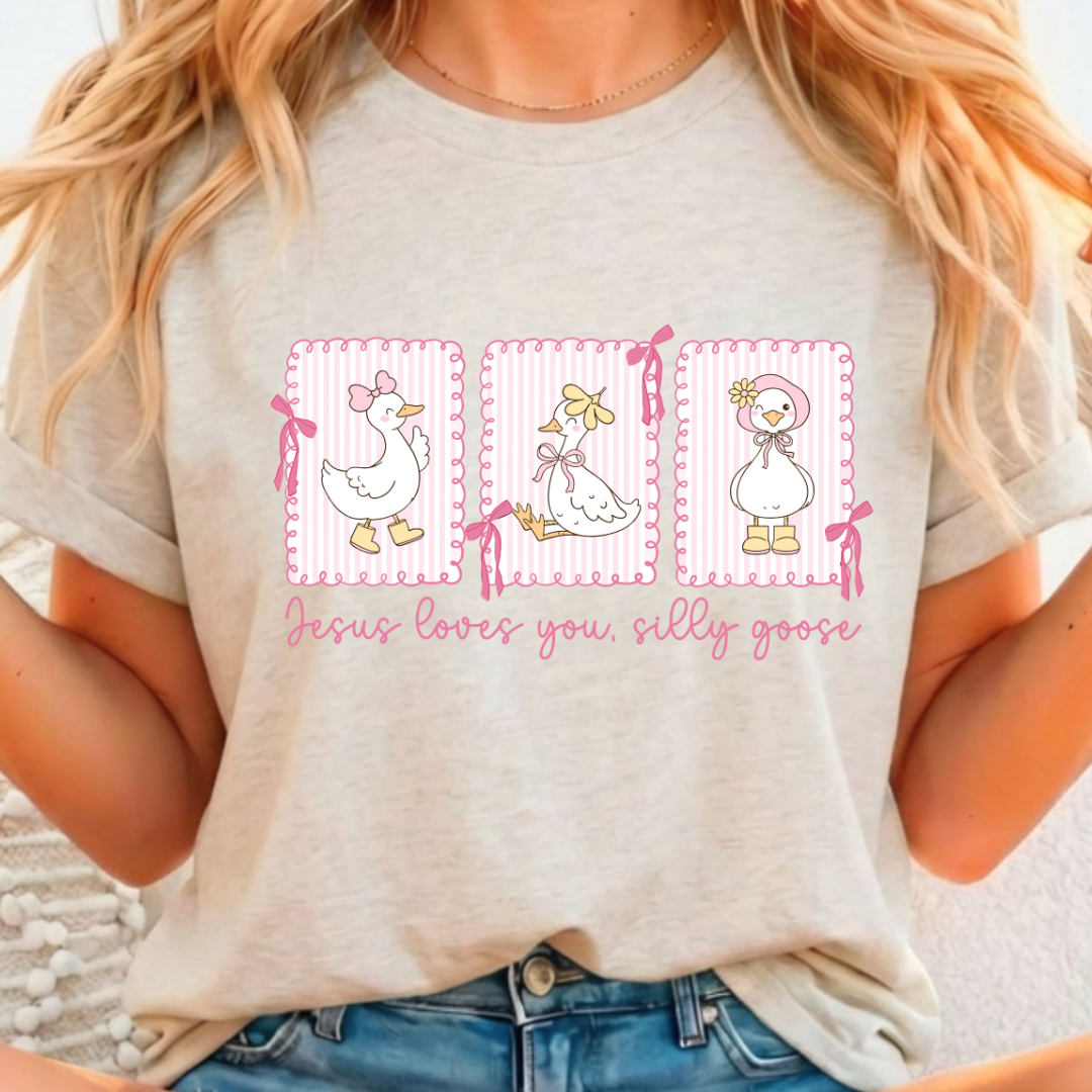 Jesus Loves You, Silly Goose - Full Color DTF T-Shirt Transfer - 351