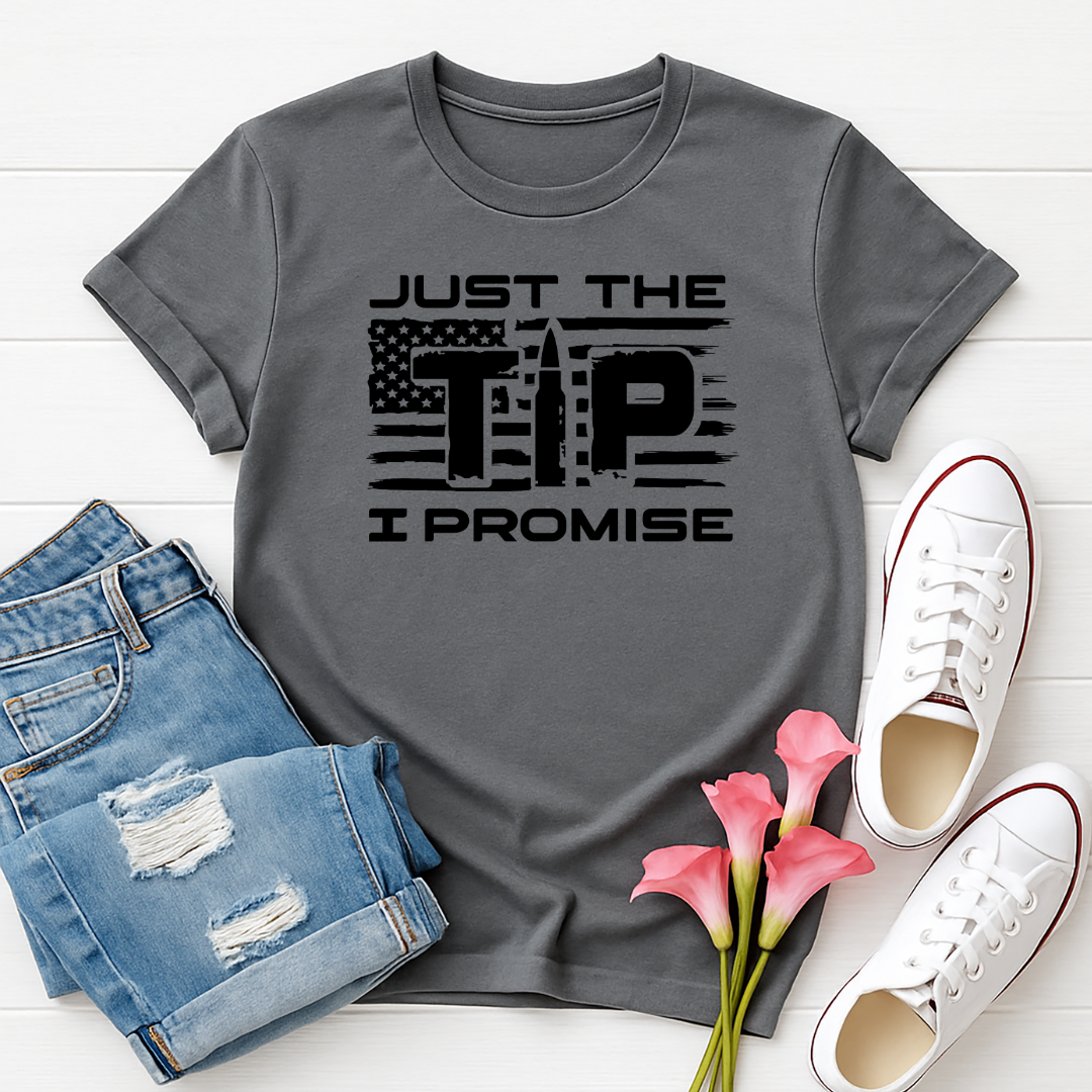 Just the Tip, I promise -  Single Color Screen Print - Adult Size