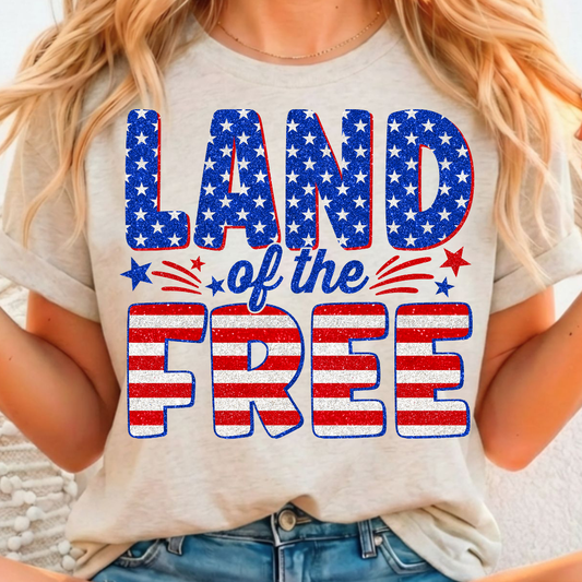 Land Of The Free Full Color DTF T-Shirt Transfer - 422